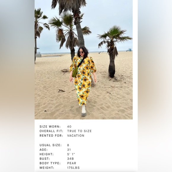 S O L D. Just Female Smooth Sunflower Dress size 40 US 14 or Large - Picture 9 of 12